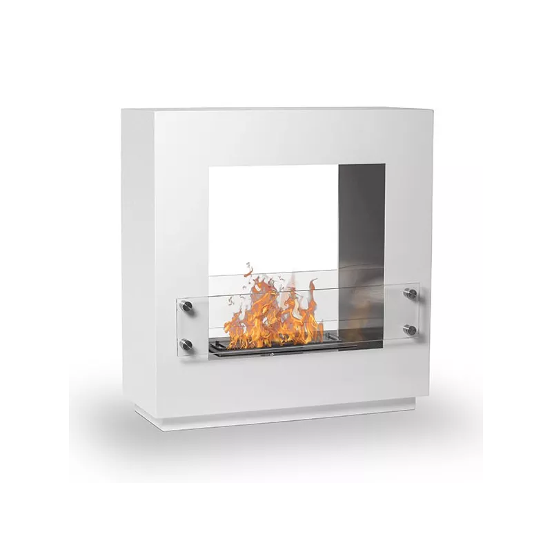 Caminetto quadrato autoportante Quasar 65x65x25 cm Colore Bianco