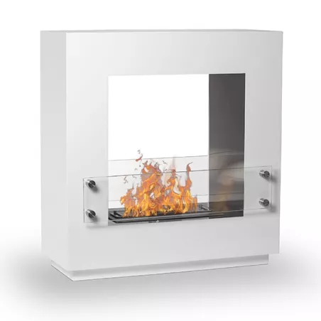 Caminetto quadrato autoportante Quasar 65x65x25 cm Colore Bianco