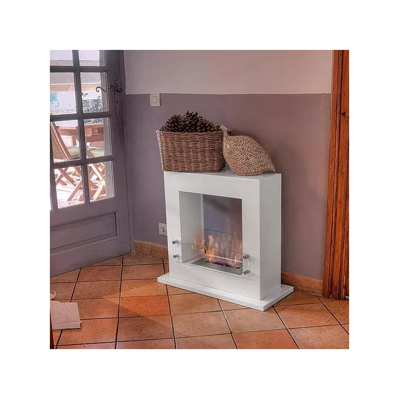 Caminetto etanolo quadrato Arche, 70 x 60 x 35 cm Colore Bianco