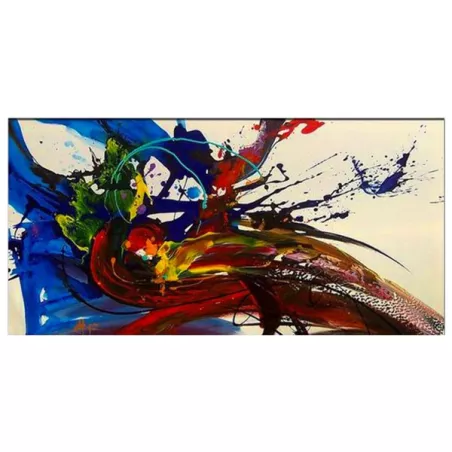 Pittura a colori con pavone stilizzato 60x90 cm