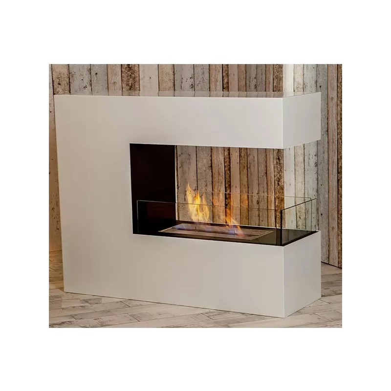 RomaneCaminetto a etanolo grande , 100 x 90 x 35 cm Colore Bianco Bruciatore 4L/5kW