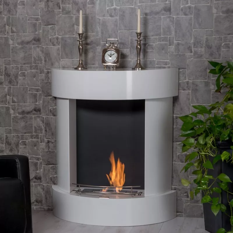 Velvet Caminetto organico in imitazione tradizionale : Wikao Colore Bianco