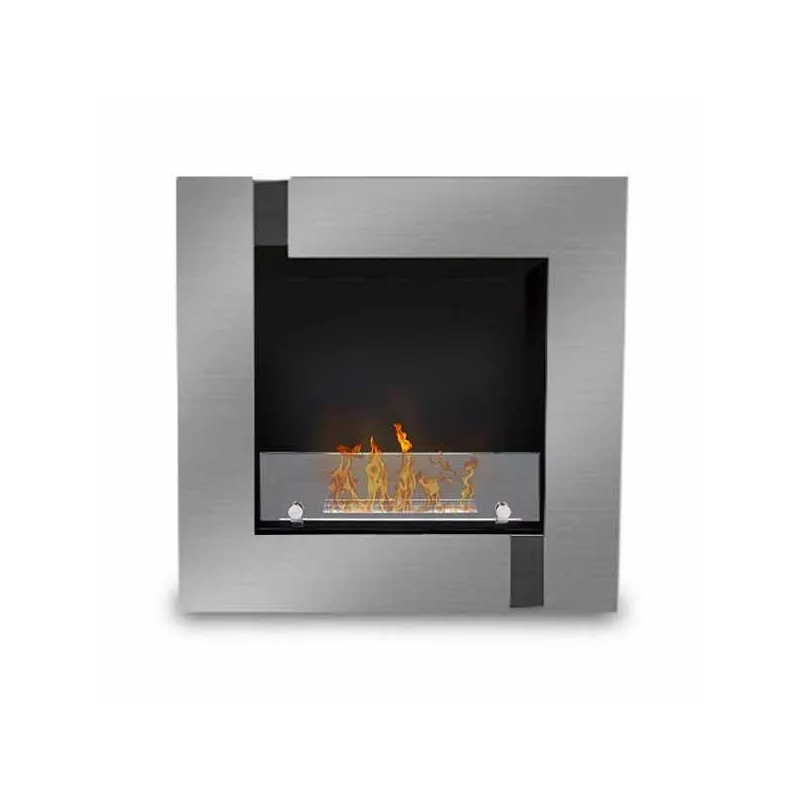 Caminetto quadrato decorativo Quadrinox, 60x60x20cm Colore Acciaio inox spazzolato