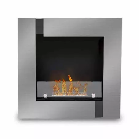 Caminetto quadrato decorativo Quadrinox, 60x60x20cm Colore Acciaio inox spazzolato