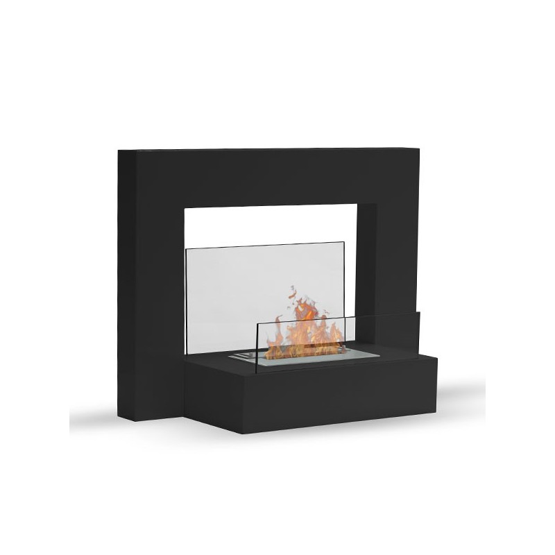Lungoil caminetto di bio-design Colore Nero Bruciatore 1.5L/3kW