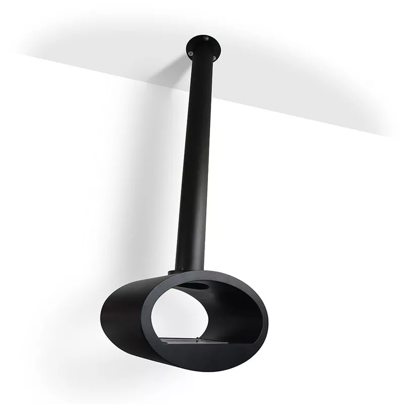 Caminetto a parete Ellipse Colore Nero Opzione Modello piccolo (H. 189 cm) Apertura Aperto su 2 lati