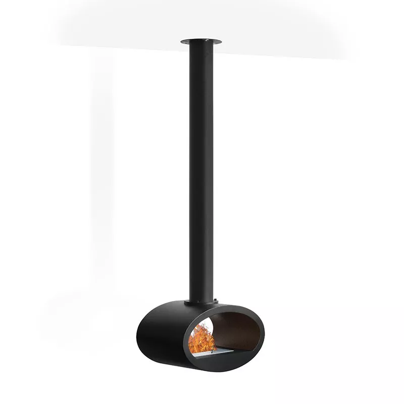 Caminetto a parete Ellipse Colore Nero Opzione Modello piccolo (H. 189 cm) Apertura Aperto su 2 lati