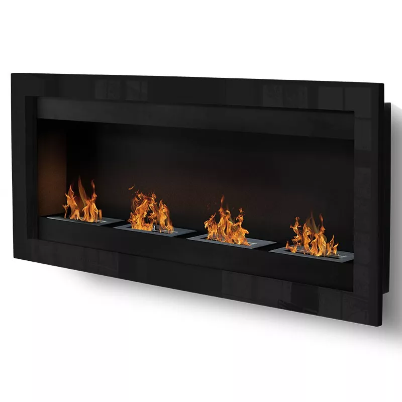 SevenFire Caminetto a etanolo XL 4 bruciatori Colore Nero Dimensione 4 bruciatori
