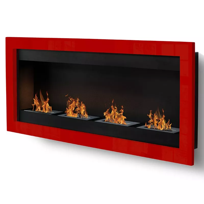 SevenFire Caminetto a etanolo XL 4 bruciatori Colore Rosso Dimensione 4 bruciatori