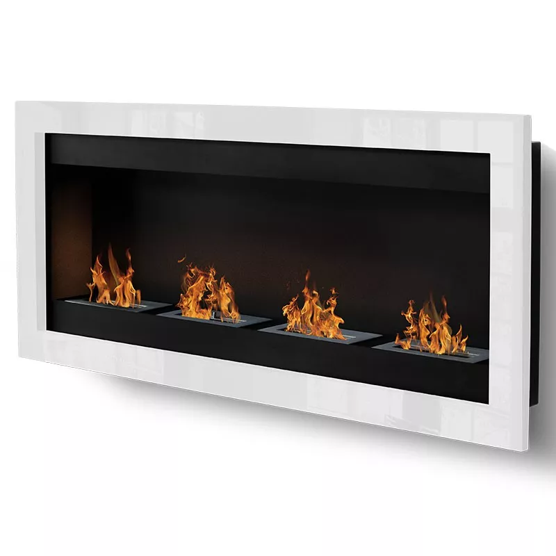 SevenFire Caminetto a etanolo XL 4 bruciatori Colore Bianco Dimensione 4 bruciatori