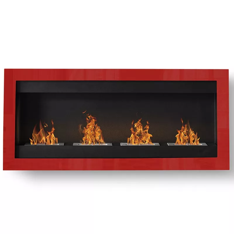 SevenFire Caminetto a etanolo XL 4 bruciatori Colore Rosso Dimensione 4 bruciatori