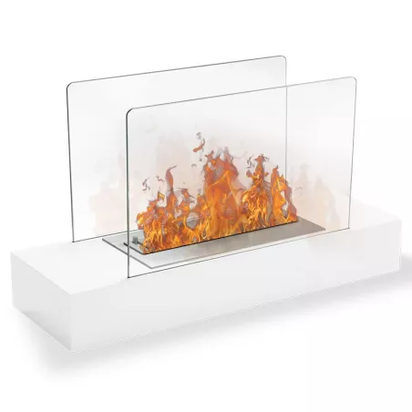 Mini camino biologico Cecina Bruciatore 1.5L/3kW Colore Bianco brillante