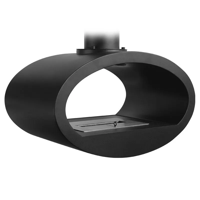 Caminetto a parete Ellipse Colore Nero Opzione Modello piccolo (H. 189 cm) Apertura Aperto su 2 lati