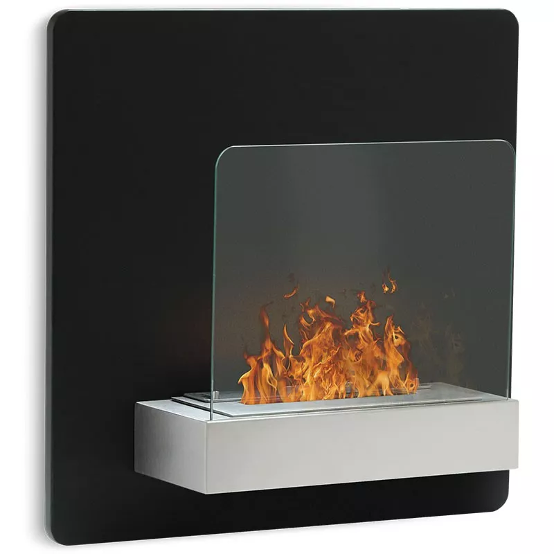 Stufa a etanolo a parete Fluence 3kW Colore Nero