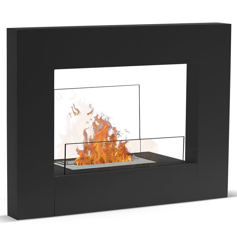 Lungoil caminetto di bio-design Colore Nero Bruciatore 1.5L/3kW