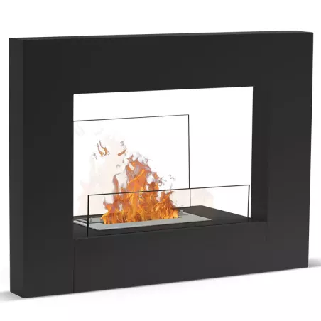 Lungoil caminetto di bio-design Colore Nero Bruciatore 1.5L/3kW