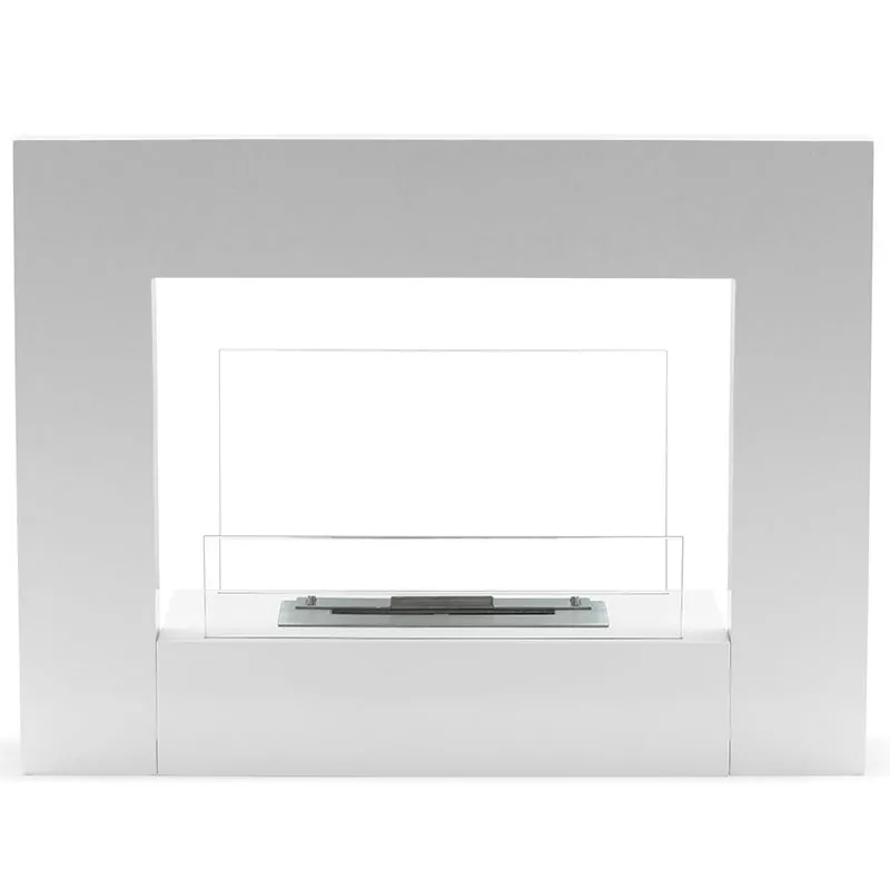 Lungoil caminetto di bio-design Colore Bianco Bruciatore 1.5L/3kW