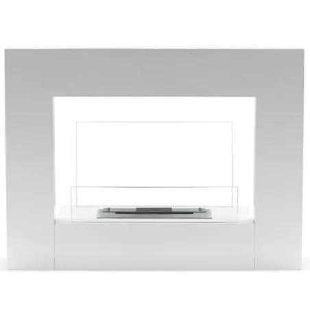 Lungoil caminetto di bio-design Colore Bianco Bruciatore 1.5L/3kW