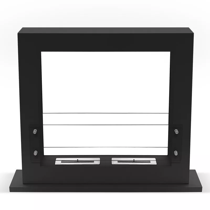 Caminetto Zenith XL a libera installazione, capacità di riscaldamento di 6 kW Colore Nero Dimensione 2 bruciatori