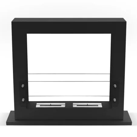 Caminetto Zenith XL a libera installazione, capacità di riscaldamento di 6 kW Colore Nero Dimensione 2 bruciatori