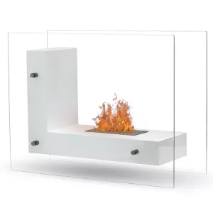 Caminetto bianco a libera installazione Luna