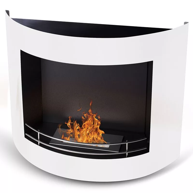 HarmonieCaminetto a etanolo , 84x27x68cm Colore Bianco Bruciatore 2.2L/4kW
