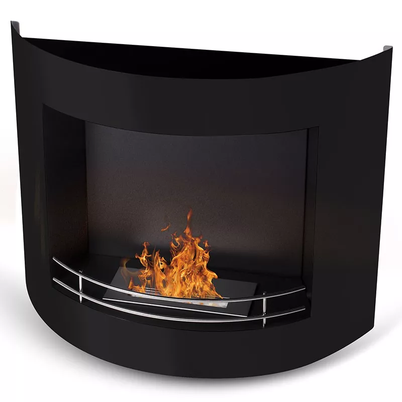 HarmonieCaminetto a etanolo , 84x27x68cm Colore Nero Bruciatore 2.2L/4kW