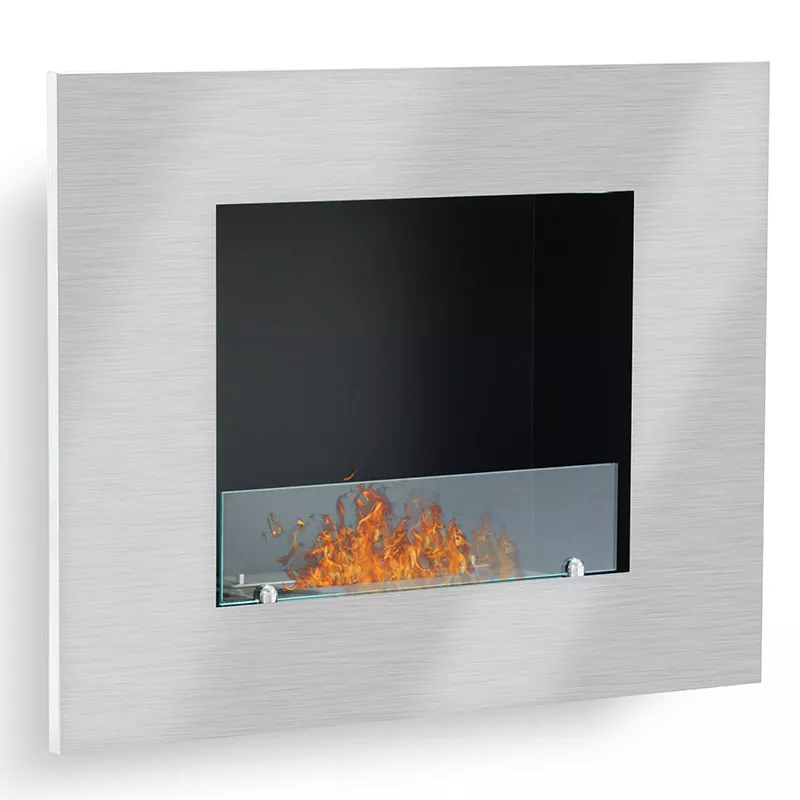 Firenox Caminetto a bioetanolo Vario, 80x59x18cm Colore Acciaio inox spazzolato