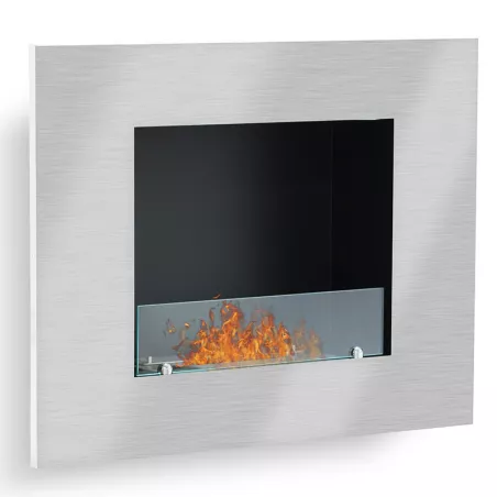 Firenox Caminetto a bioetanolo Vario, 80x59x18cm Colore Acciaio inox spazzolato