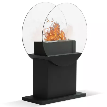 Caminetto Fluvia, 78x60x24cm - bruciatore da 3 kW Colore Nero