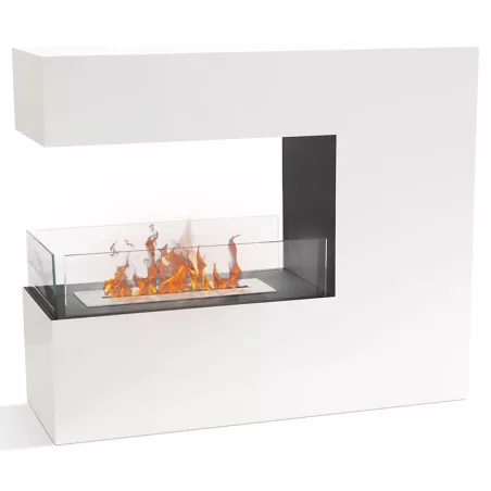 RomaneCaminetto a etanolo grande , 100 x 90 x 35 cm Colore Bianco Bruciatore 4L/5kW