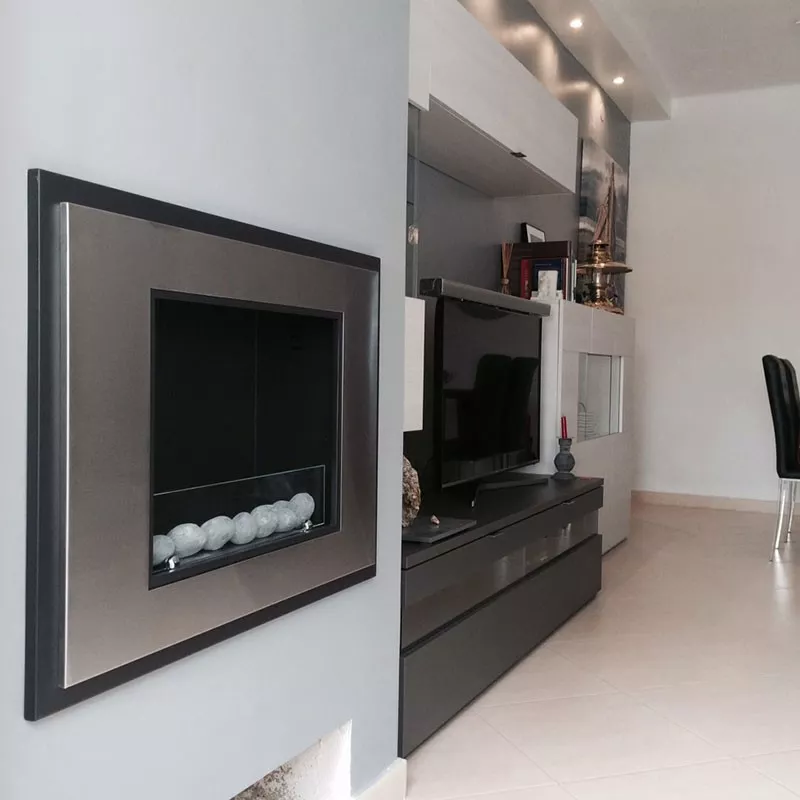 Caminetto a bioetanolo InSignal, 80 x 18 x 59 cm Colore Acciaio inox spazzolato Opzione Vetro resistente al fuoco