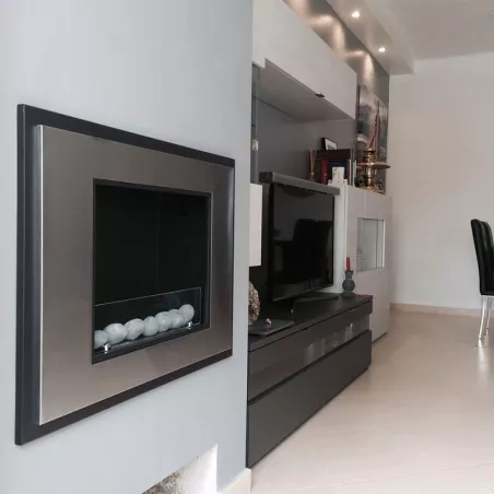 Caminetto a bioetanolo InSignal, 80 x 18 x 59 cm Colore Acciaio inox spazzolato Opzione Vetro resistente al fuoco