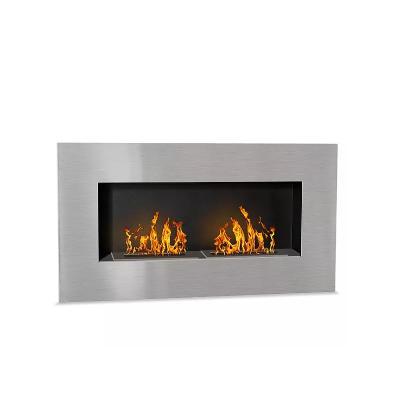 Firenox Caminetto a etanolo a due fuochi XL : Wikao Colore Acciaio inox spazzolato