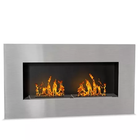 Firenox Caminetto a etanolo a due fuochi XL : Wikao Colore Acciaio inox spazzolato