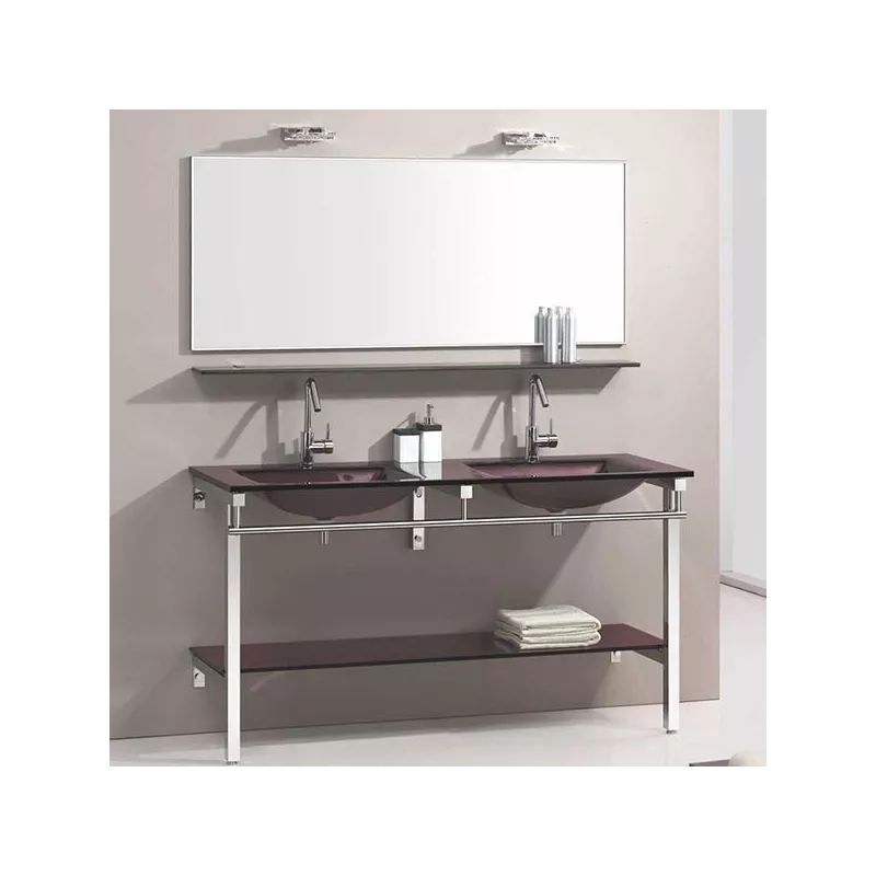 Mobile da bagno in vetro marrone Aida Colore Marrone