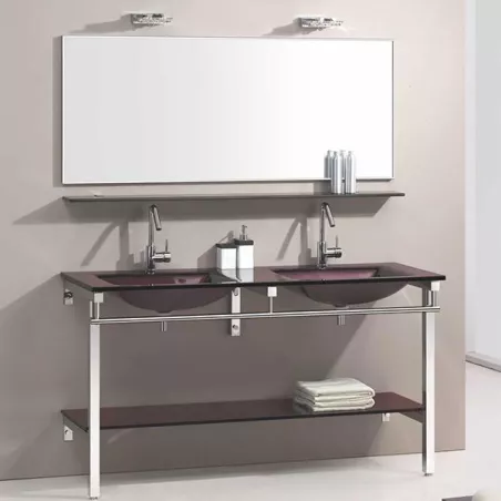 Mobile da bagno in vetro marrone Aida Colore Marrone
