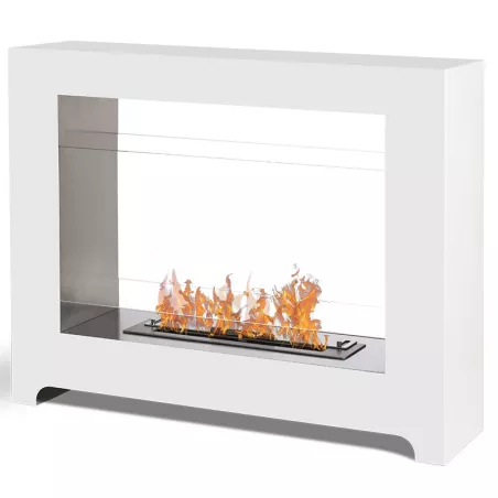 Caminetto a pavimento organico Tango Colore Bianco