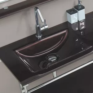 Mobile da bagno in vetro marrone Aida