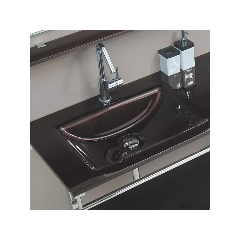 Mobile da bagno in vetro marrone Aida Colore Marrone