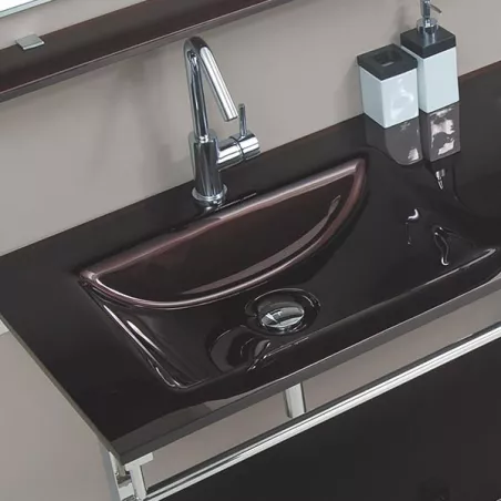 Mobile da bagno in vetro marrone Aida Colore Marrone