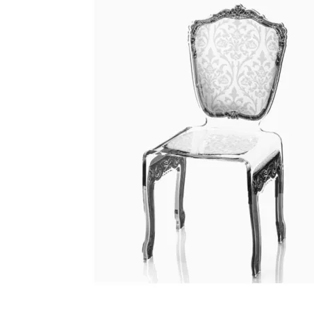 Sedia barocca in plexiglas trasparente Colore Bianco