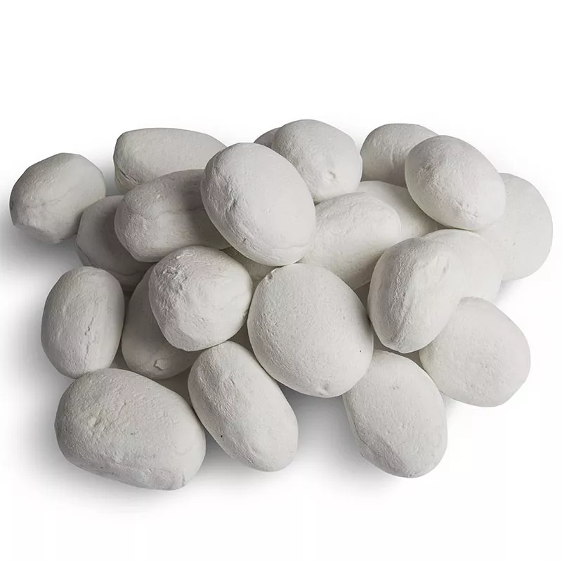 Set di 24 ciottoli decorativi per caminetti a etanolo: Wikao Colore Bianco