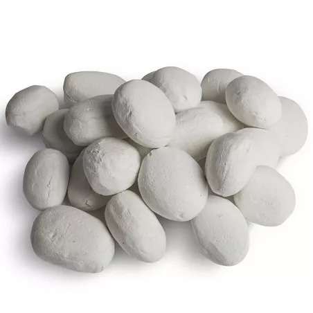 Set di 24 ciottoli decorativi per caminetti a etanolo: Wikao Colore Bianco