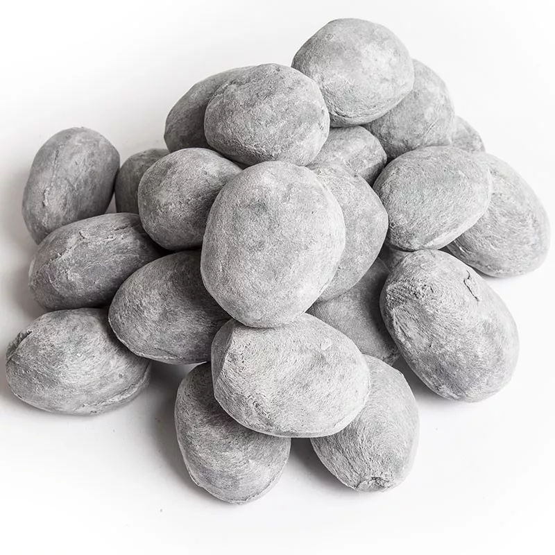 Set di 24 ciottoli decorativi per caminetti a etanolo: Wikao Colore Grigio