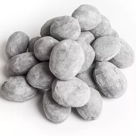 Set di 24 ciottoli decorativi per caminetti a etanolo: Wikao Colore Grigio