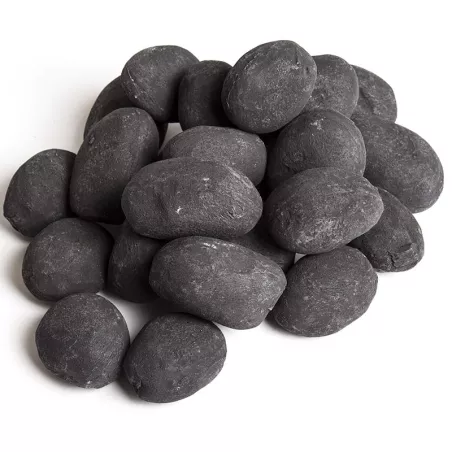 Set di 24 ciottoli decorativi per caminetti a etanolo: Wikao Colore Nero