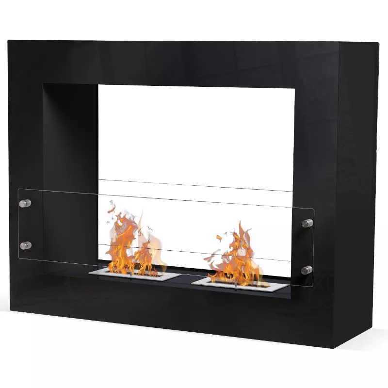 Boston Design del caminetto a etanolo a pavimento Colore Nero Bruciatore 1.5L/2,7kW