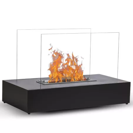 Caminetto a etanolo da pavimento Lena, 80x40x45cm Colore Nero