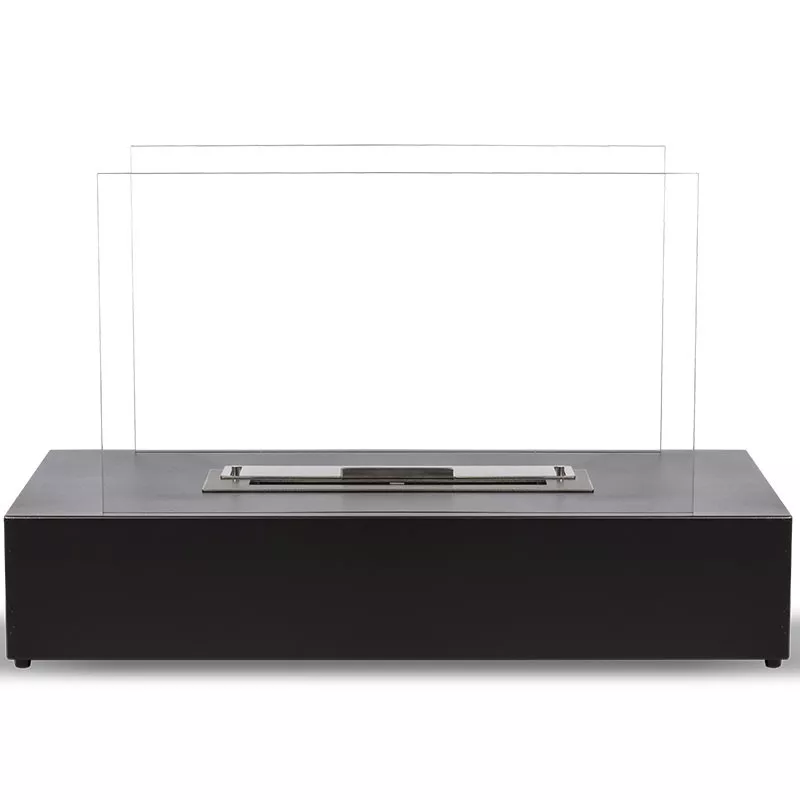 Caminetto a etanolo da pavimento Lena, 80x40x45cm Colore Nero